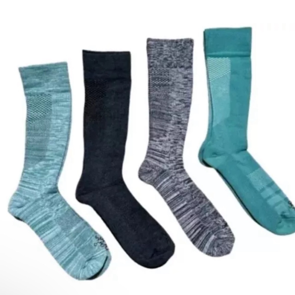 TOMMIECOPPER 4PK OTC Sock-Nanoglide Size Med Color:  Jade Pack (Green/Gray) NWT